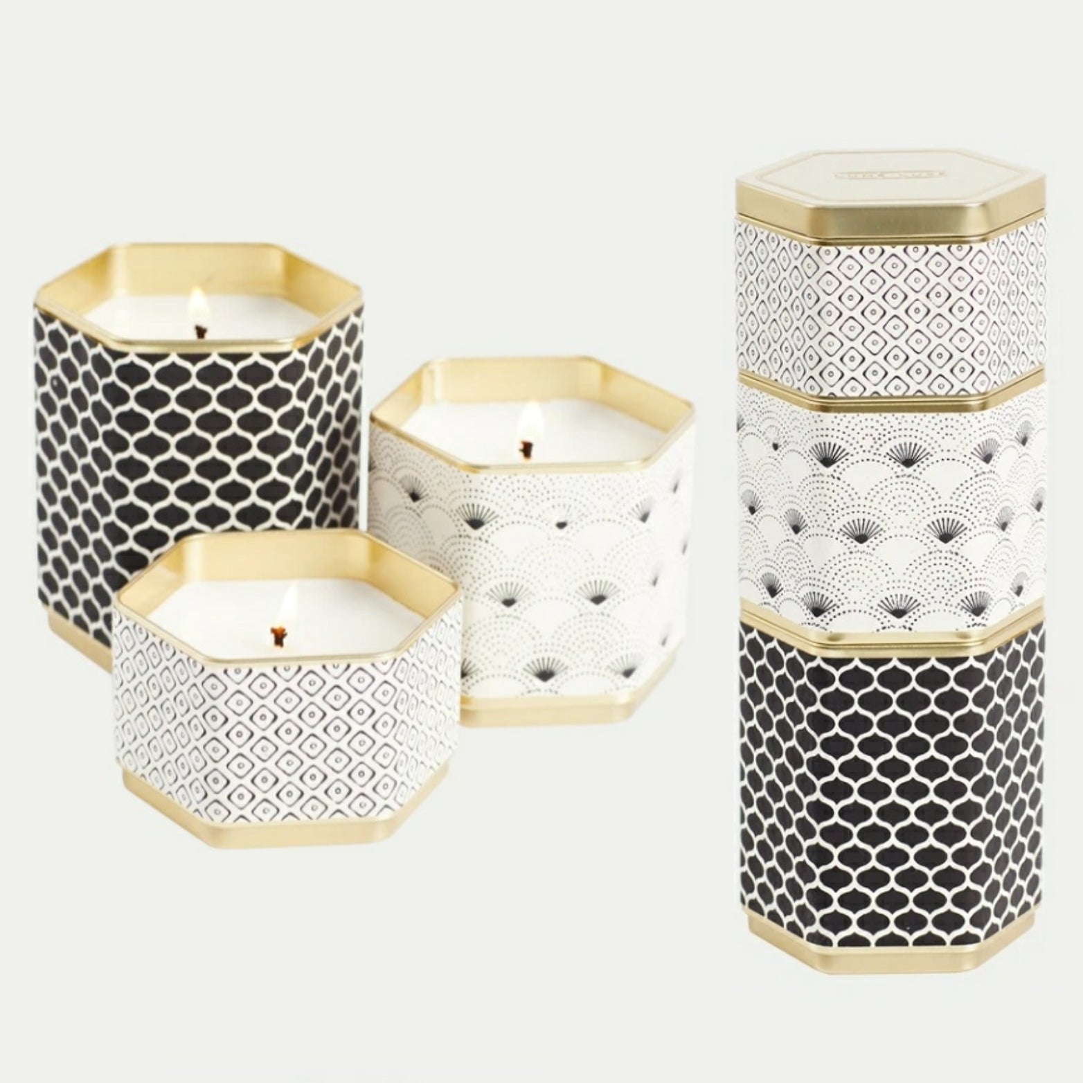 Hexagon Stacking Candles (3)
